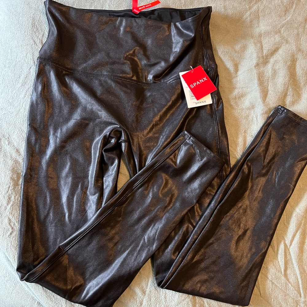 Spanx Black Faux Leather Leggings